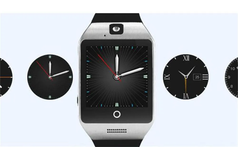 Q18 Bluetooth Смарт-часы с камерой GSM камера вставные TF карты телефон часы для Android и iPhone совместимый умный Браслет - Цвет: Silver