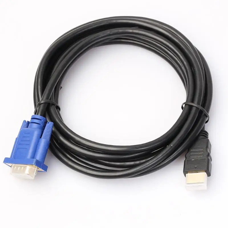 3 м/5 м HDMI ЗОЛОТОЙ штекер для VGA HD мужской 15Pin 1080P HDTV конвертер кабель Шнур провода линия для HDTV