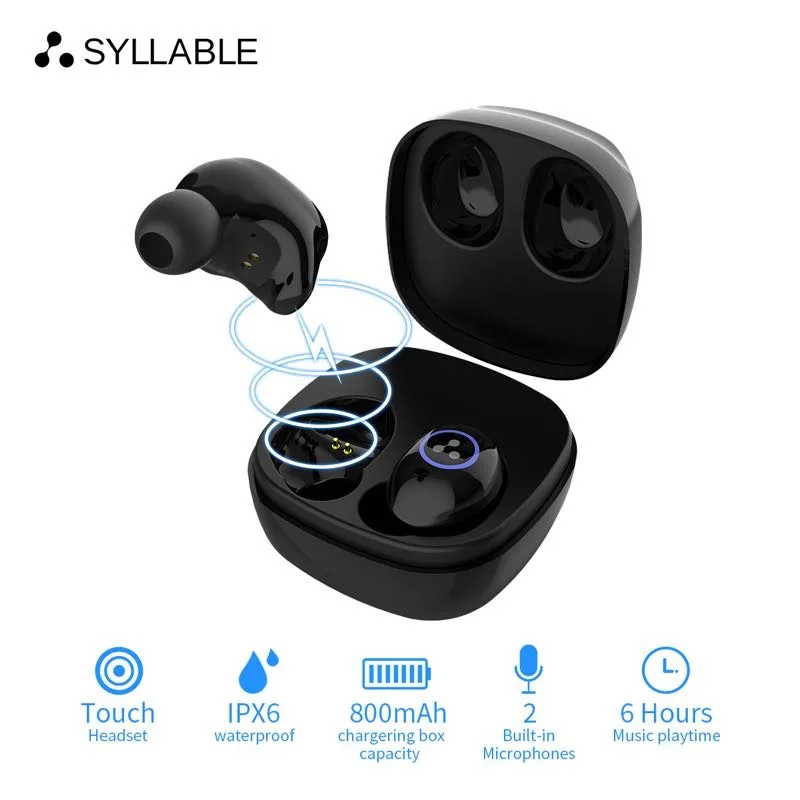 Оригинальные сенсорные Bluetooth наушники SYLLABLE SD16 V5.0 TWS True беспроводные стерео Touch
