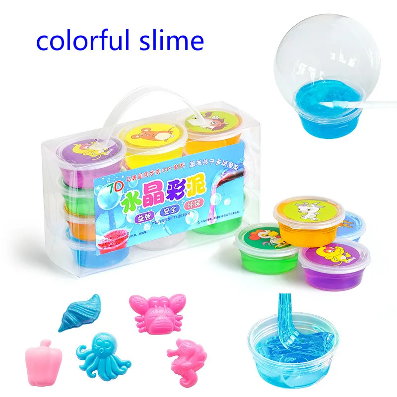 12colors Funny Soft Slime Sets Plasticine Bubble Light Clay Children