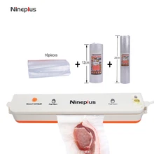 Nineplus пищевая вакуумная упаковочная машина, упаковочная машина, включая 10 пакетов и рулонов для вакуумных пакетов 12 см X 500 см+ 25 см X 500 см 45