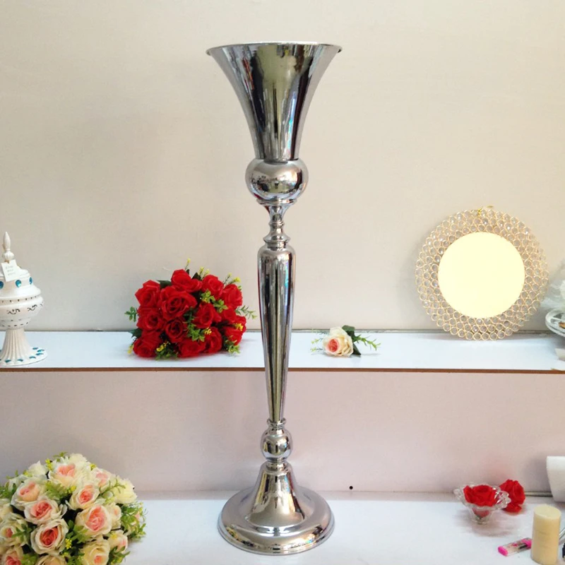 PEANDIM 10pcs/lot Wedding Flower Vase 98cm Tall Event Road Lead Table Centerpiece Pillar Flower Stand For Home Party Decor