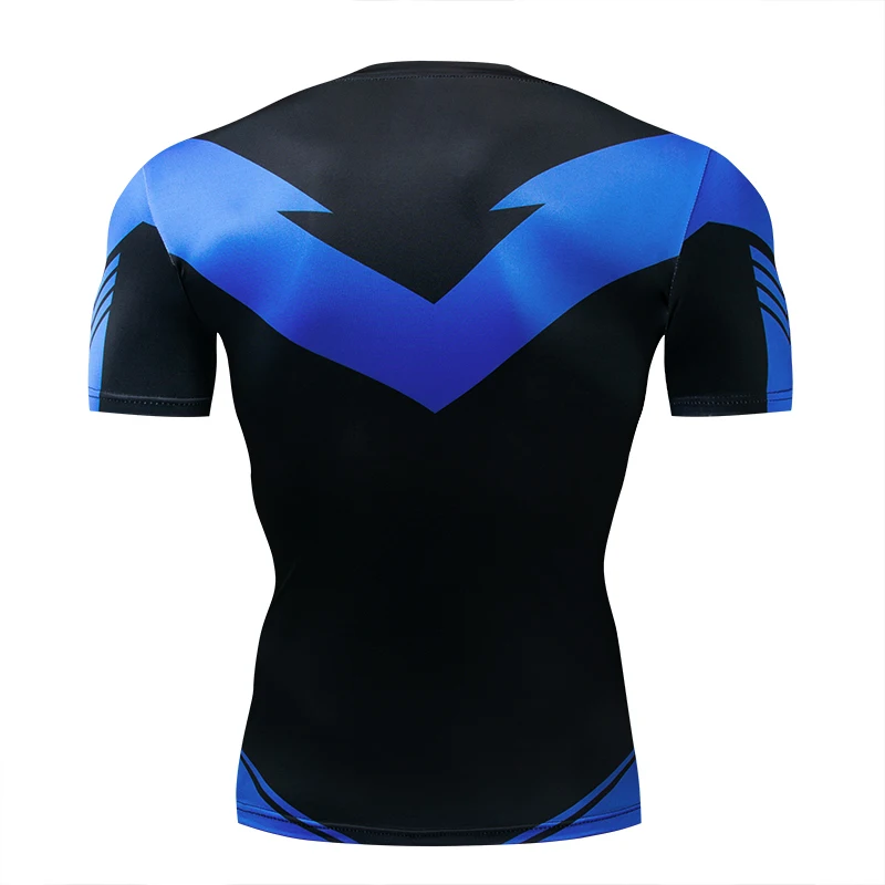 Новинка Nightwing, короткий рукав, компрессионные рубашки, танос, 3D принт, футболки для мужчин, лето, топ для кроссфита, Мужская одежда для фитнеса