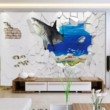 Beibehang личность 3d обои Мода морской дно подводный мир, Акула 3D ТВ вилла бар фон стены 3d обои росписи