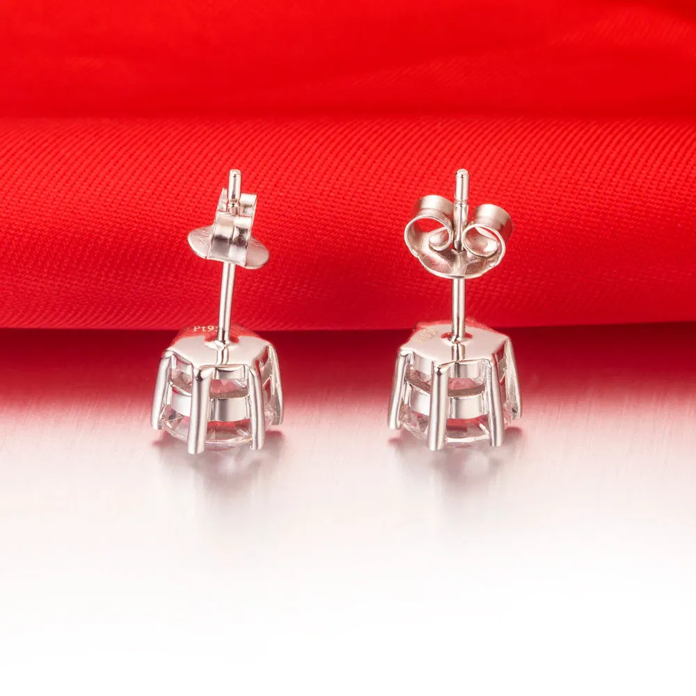 1ct Piece 925 Silver White Gold Plated Earring Simulate Diamond 1ct Piece 925 Silver White Gold Plated Earring Simulate Diamond Stud Earrings Basket Women Solitaire Gs In From Jewelry