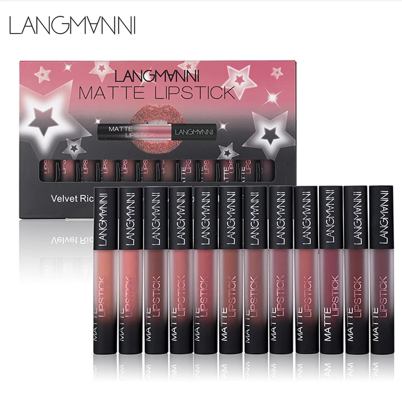 Liquid Matte Lipstick Makeup Tint Long Lasting Waterproof Sexy Red Velvet Lip Gloss Nude Lip Kit Maquiagem 4/12Pcs per Set Liquid Matte Lipstick Makeup Tint Long Lasting Waterproof Sexy Red Velvet Lip Gloss Nude Lip Kit Maquiagem 4/12Pcs per Set