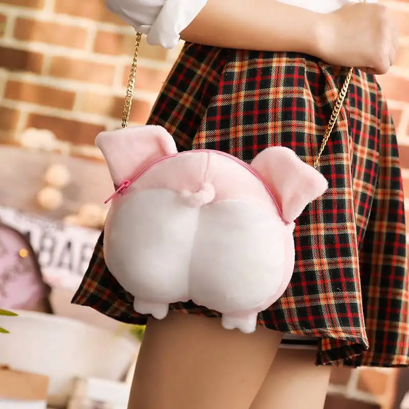 1 шт. 20x20 см Kawaii Pig wallet Piggy ass стильный кошелек плюшевая цепь сумка на плечо сумки для мобильного телефона высокое качество короткая плюшевая ткань