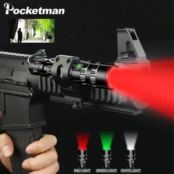 

Green/Red/White Light LED Tactical Flashlight Brightest Hunting Torch Powerful LED Flashlight 5 Modes by 1*18650