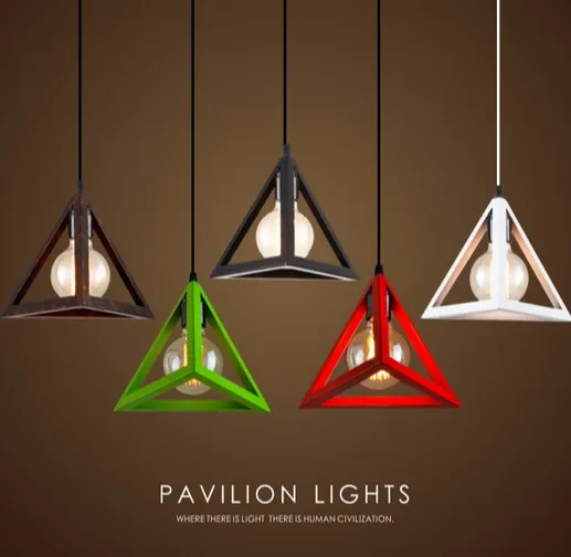 Simple Color Loft Lamp Edison Bulb Modern Pendant Light Fixtures Simple Color Loft Lamp Edison Bulb Modern Pendant Light Fixtures Creative Triangle Hanging For Dining Room Indoor Lighting In Lights From