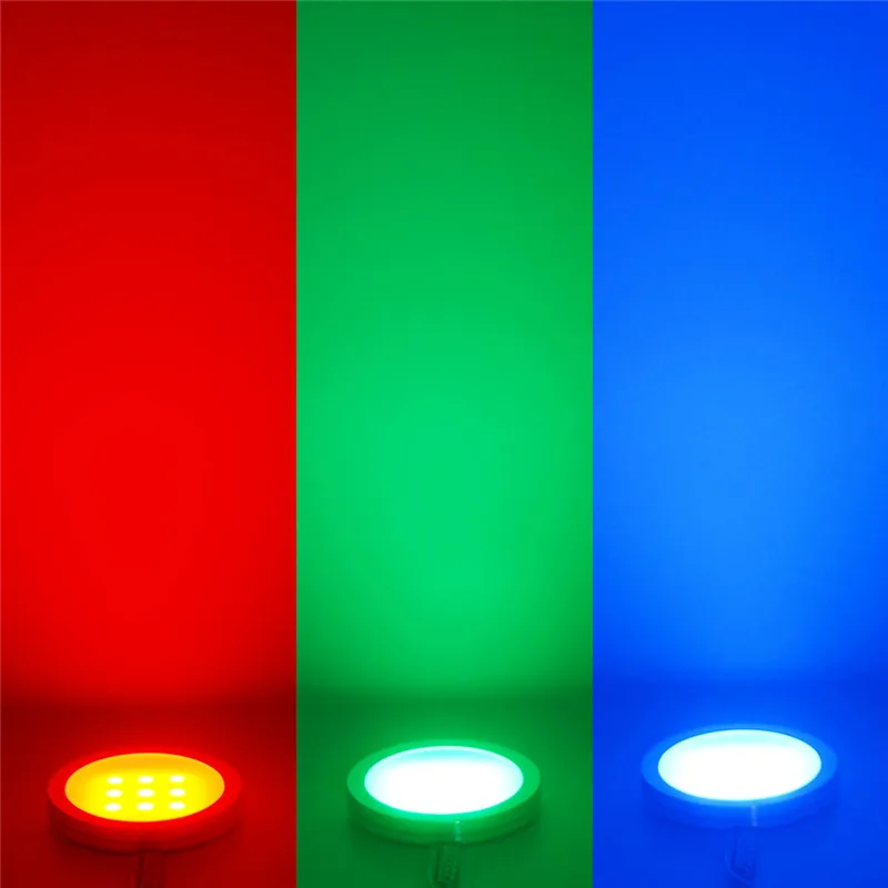  AIBOO LED Under Cabinet Light Puck Light Kit RF Remote Control Dimmable RGB Cabint Lamp for Kitchen - 32797852935
