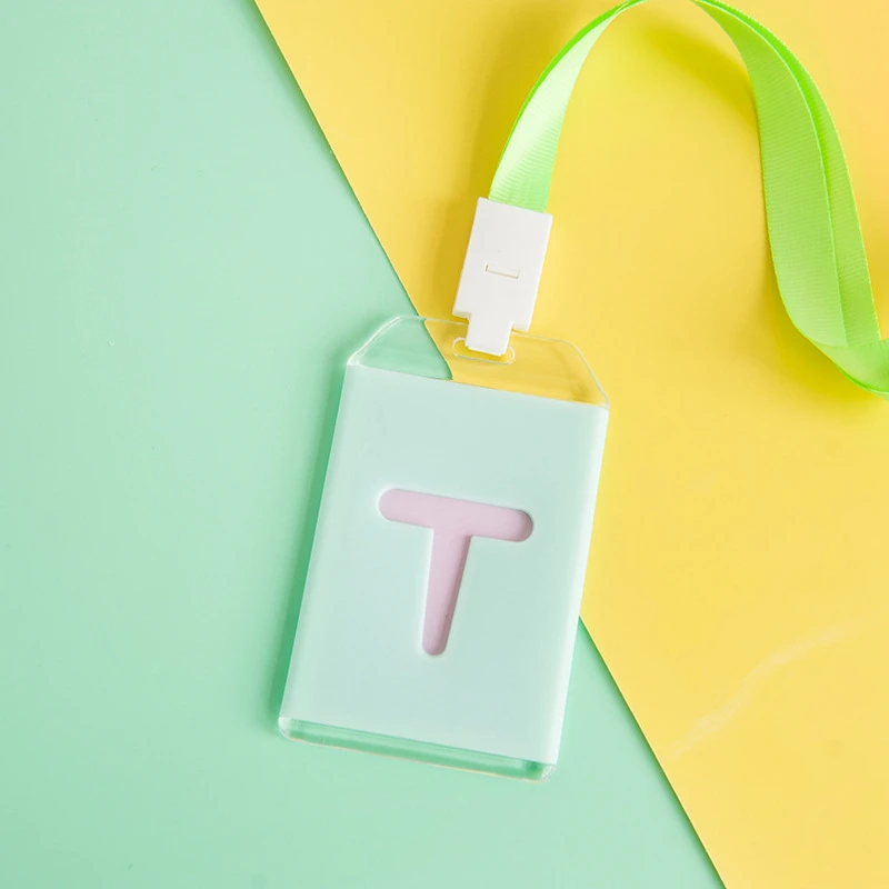 

Cartoon Transparent Card ID Holders Kawaii Letter Travel Small Bank Bus Credit Card Holder Keyring Key Wallet Women Chain Case