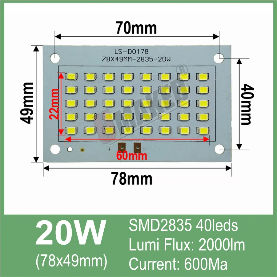 Яркость полную мощность 20 Вт светодиодный Наводнение светильник SMD5054/2835/5730 СВЕТОДИОДНЫЙ печатной платы белый/теплый белый/белый напольный светильник ing источник