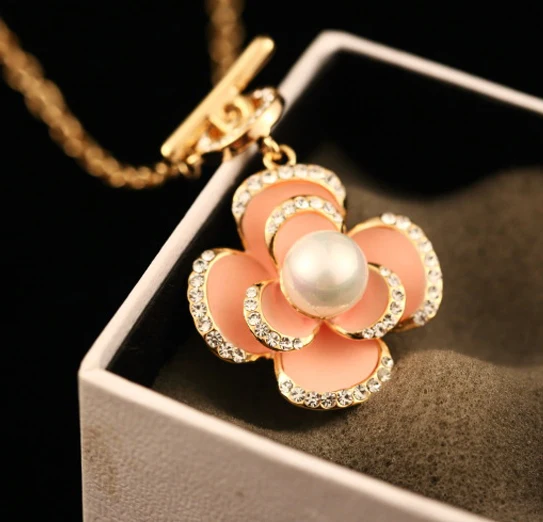 Ожерелье-чокер с искусственным жемчугом и розами, великолепная Модная тонкая золотая цепочка, ожерелье, бижутерия, колье, ювелирные изделия для женщин - Окраска металла: 3