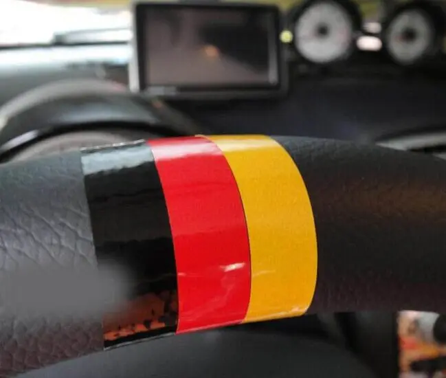 Car-Styling Steering wheel sticker German flag for Volkswagen skoda octavia benz passat b5 vw golf 4 5 6 7 tiguan polo Jetta