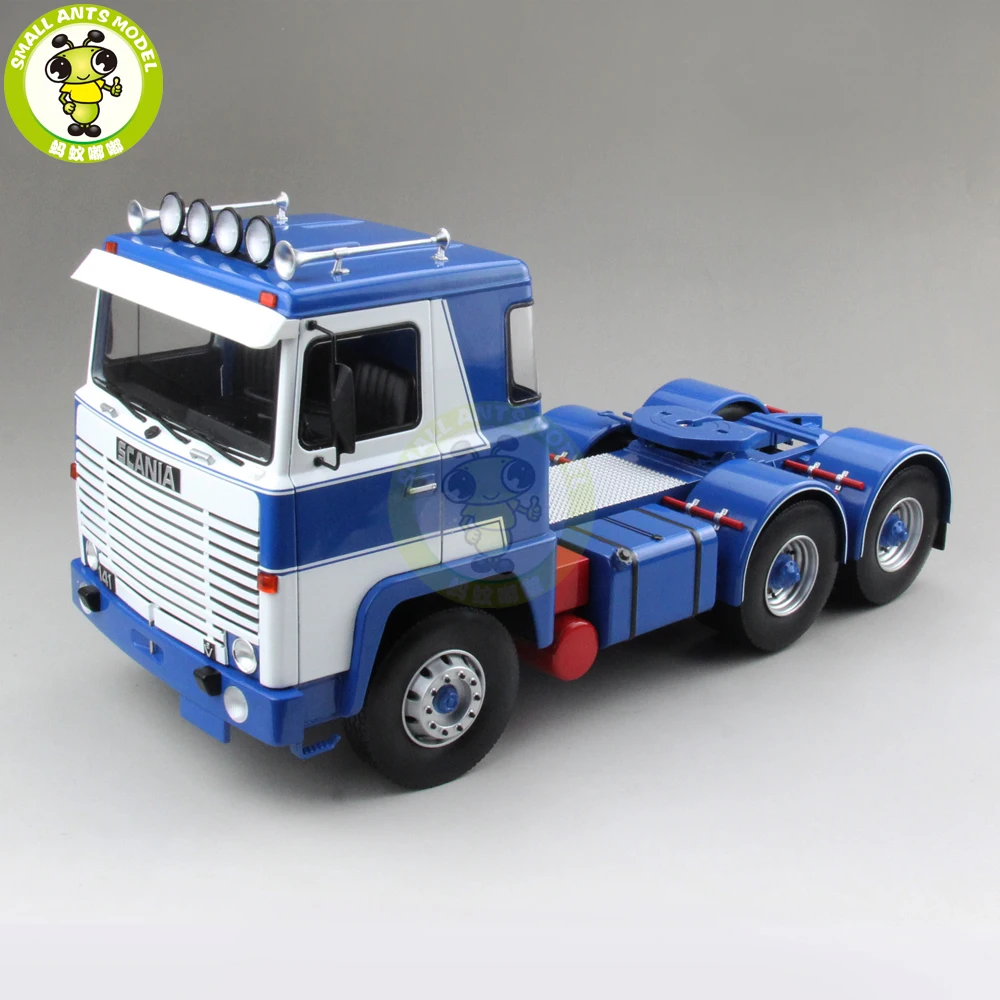 1/18 Scania Lbt 141 тягач Asg 3-Assi 1976 ROAD-KINGS литой автомобиль модели грузовиков игрушки для детей подарок синий и белый