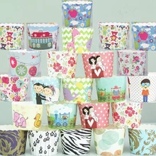 1200 шт смешанные цвета милые рождественские украшения коробочки для маффинов и капкейков Инструменты Мини бумажные линии торта выпечки чашки