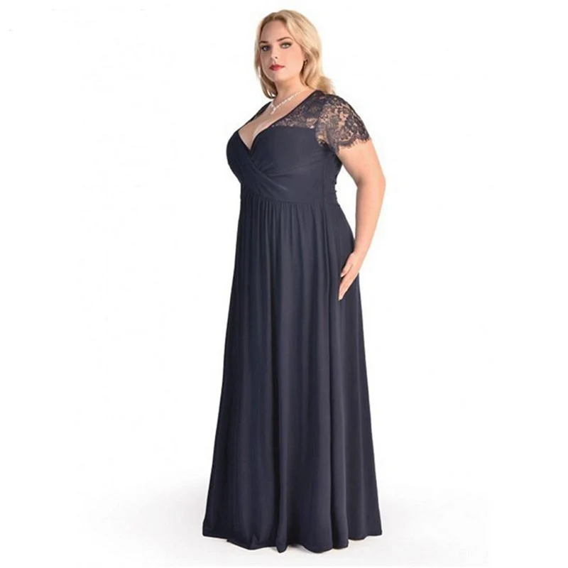 2019 Women Dress Plus Size Elegant Sexy Evening Maxi Long Party Lace Dresses Clothing E1175