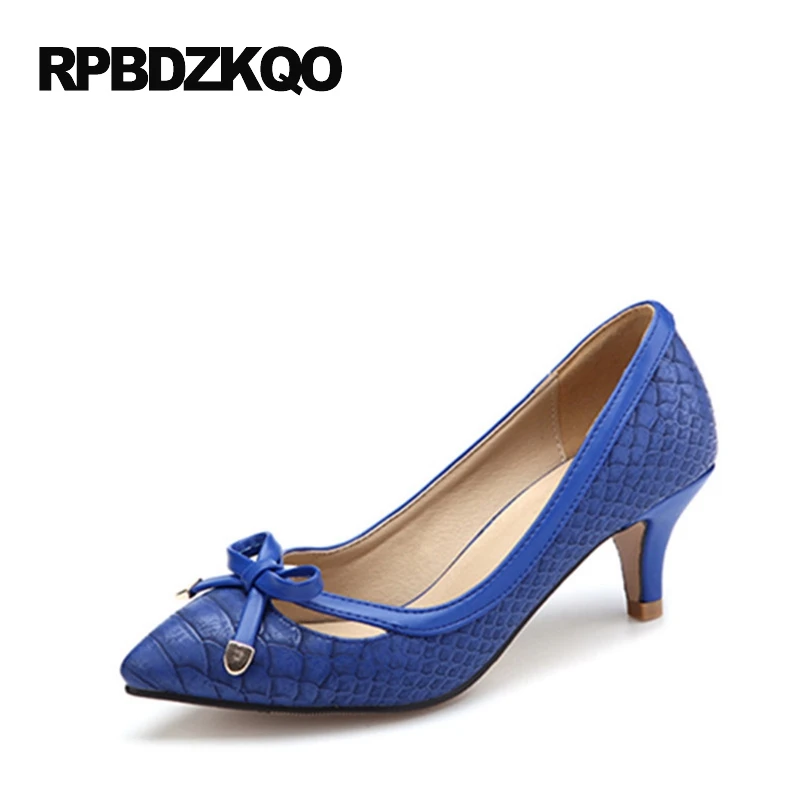 Women 12 44 Shoes Plus Size Summer Pointed Toe Royal Blue Kitten 33 ...