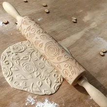 Рельефные Скалки заколка в виде цветка животный Узор Деревянные выпечки печенья инструмент Выгравированный резной кухонный помадка разрисованный борд
