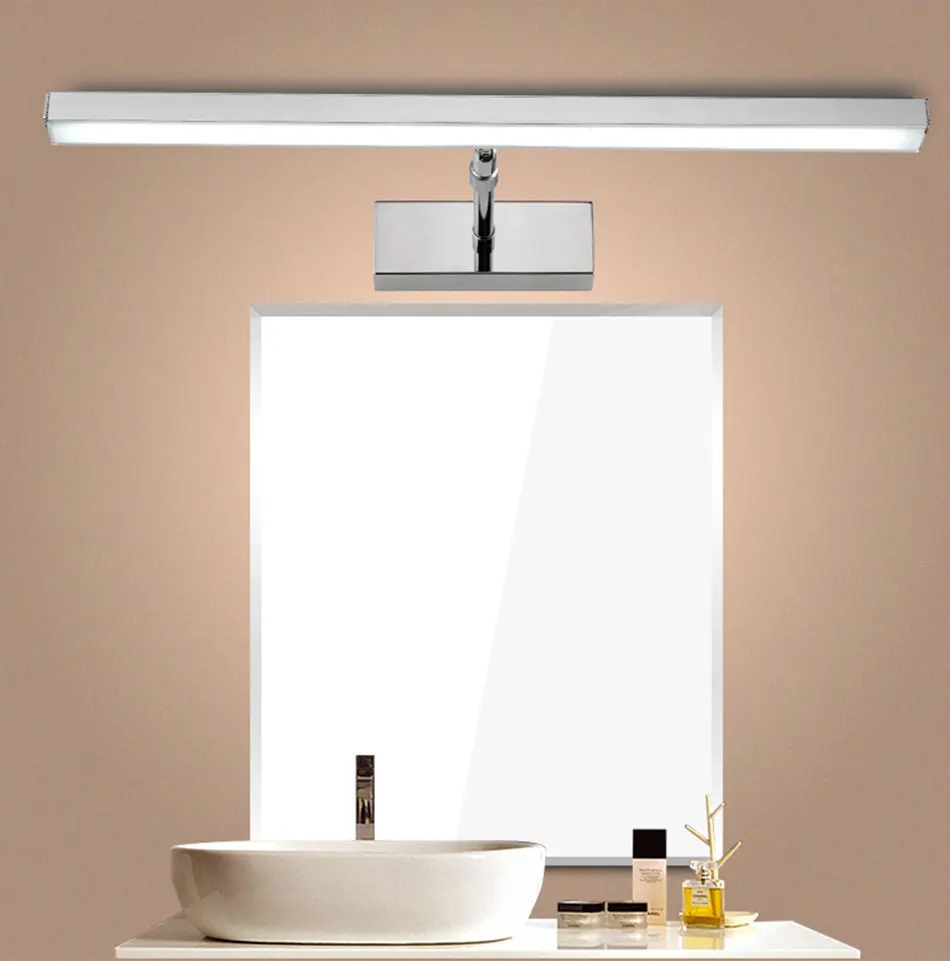 Минималистичный светодиодный светильник-зеркало, промышленный настенный светильник, бра 8 Вт 12 Вт из нержавеющей стали, освещение в помещении, макияж, ванная комната, туалет, водонепроницаемый