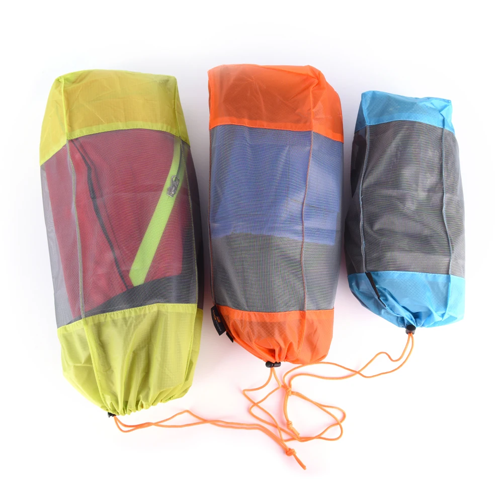 colorful Ultralight Mesh Storage Bag Stuff Sack Drawstring Storage Bag