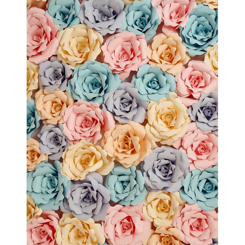 Фотофон Colorwonder розовый серый оранжевый и синий бумага Роза 5x7ft цветочный фон для