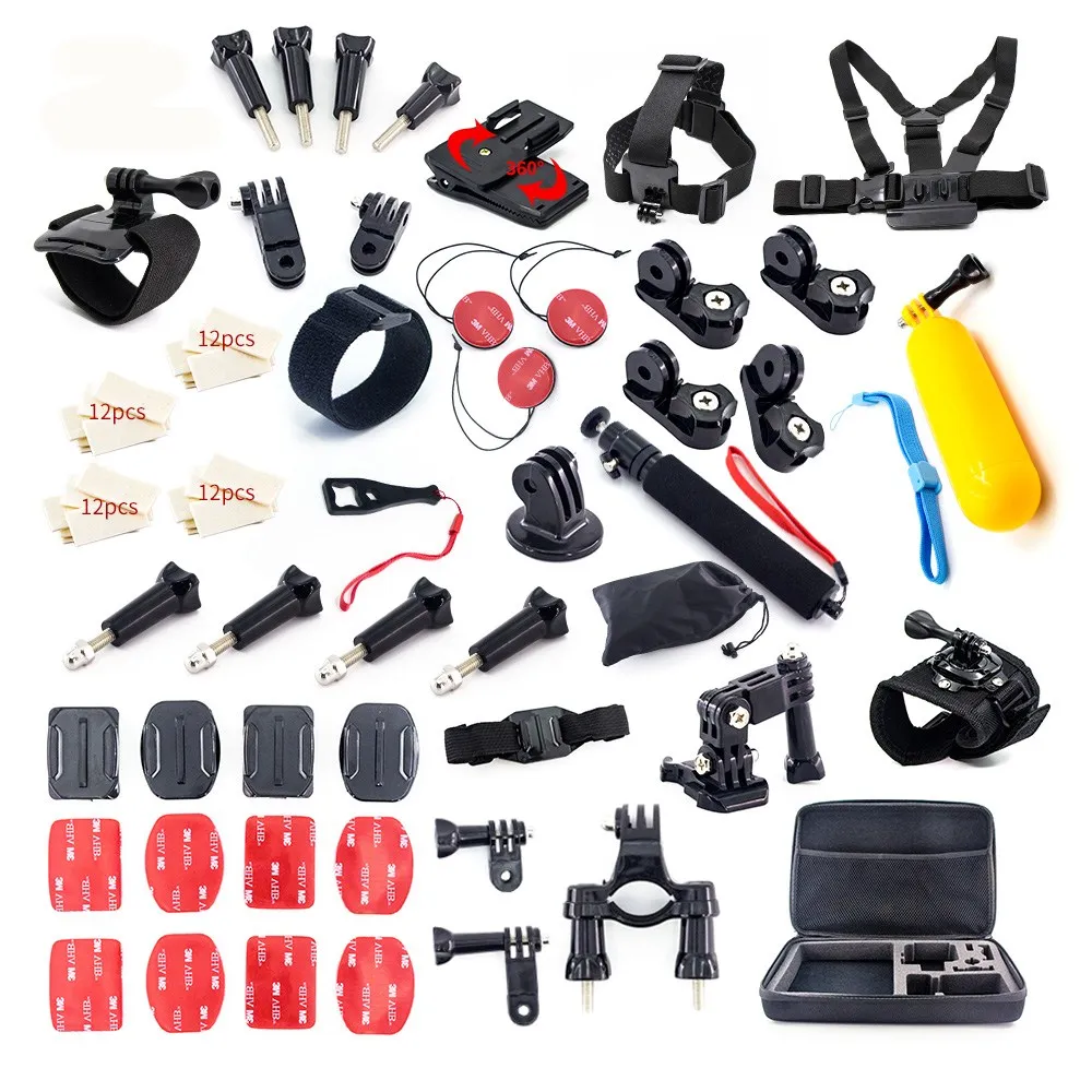 

For GoPro hero 6 5 4 Xiaomi Yi mijia 4k Accessories Kit Self Stick Tripod Mount Go pro Session SJCAM Action Sport Camera Set