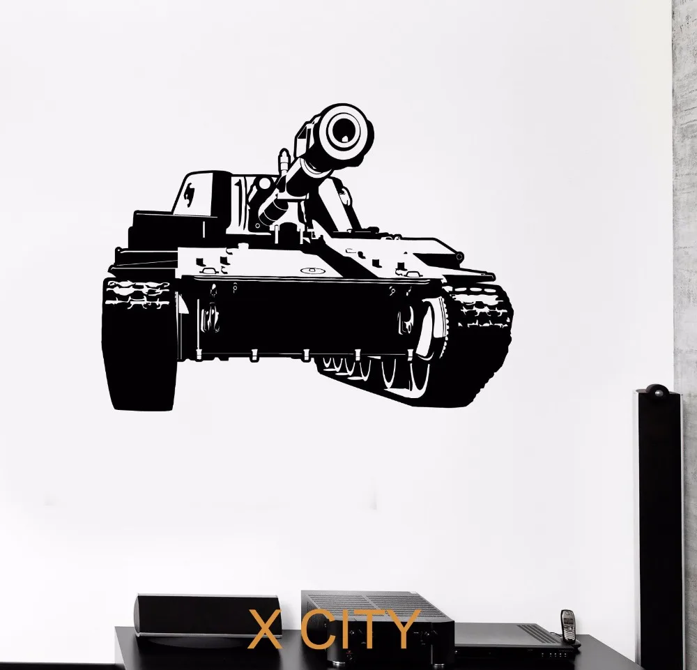 Tank Army War Gamer Military Bedroom Boy Wall Art Decal Sticker