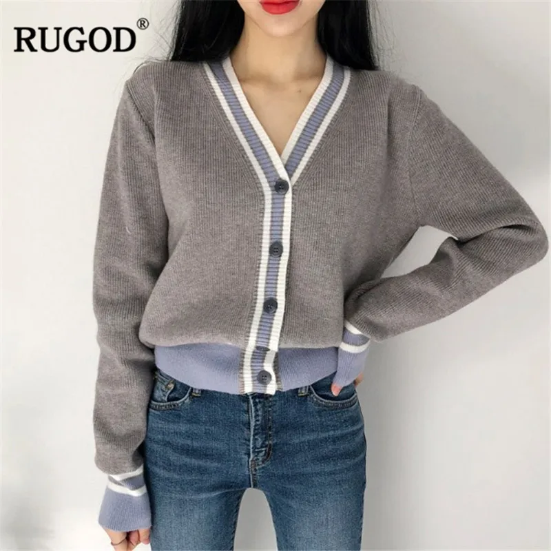 

RUGOD New Women Cardigans Long Sleeve Knitted Sweater Casual Warm Winter Clothes Korean Fashion Women Tops pull femme