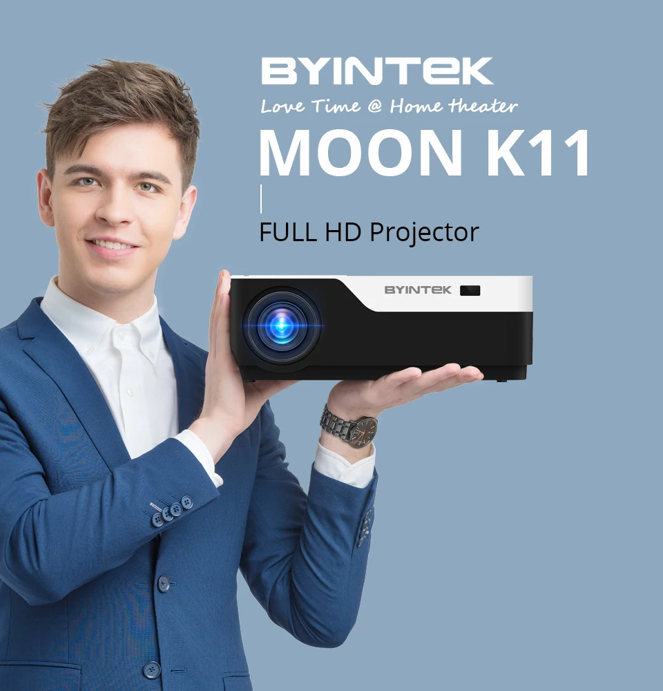 BYINTEK MOON K11 Smart Android Wifi 200 дюймов 1920x1080 1080P FULL HD светодиодный видеопроектор с HD USB для домашнего кинотеатра