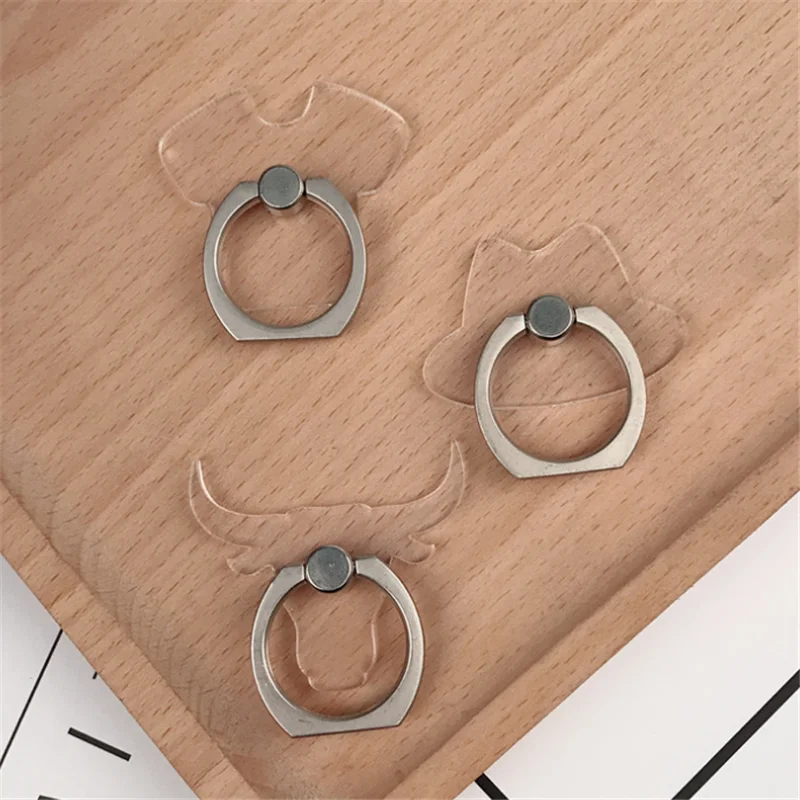 

UVR Transparent Mobile Phone holder Ring Universal Star support Retro Finger Ring Holder Stand dog car bull for Huawei all phone
