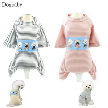 

K91 Cute Striped Spring Summer Pet Dog Jumpsuit Clothing Home Shirt Coat Chihuahua Puppy Clothes Poodle Dog Costume Pet Outfit