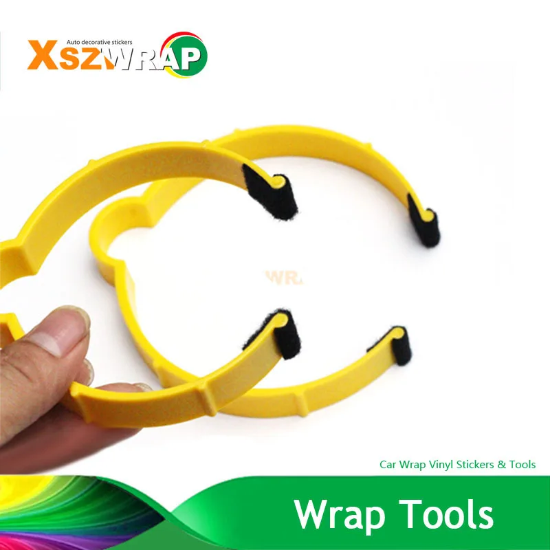 

(10 pieces/lot) 11cm And 8cm Yellow PVC Car Wrap Sticker Clamp Vinyl Film Sheet Clip Fastener Roll Clamp Ring Diameter