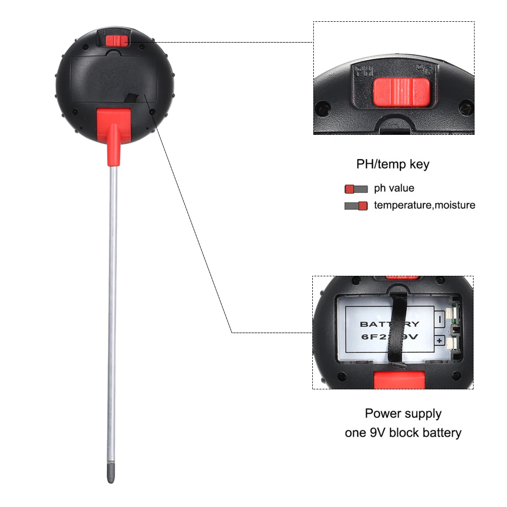5 в 1 почвенный рН-метр почвенный тестер рН-Измеритель влажности температура интенсивность солнечного света измерение анализ кислотности щелочи