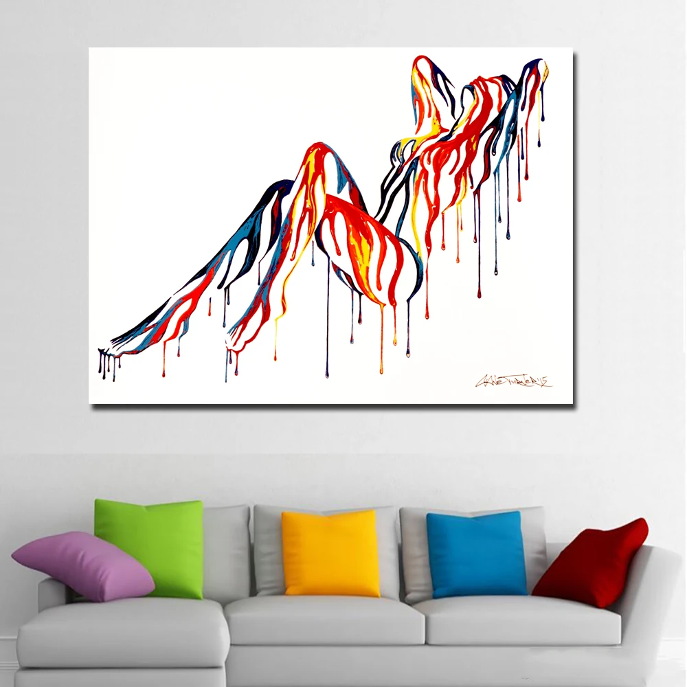 Pop Art Colorful Abstract Art Sexy Girl Nude Art Canvas Painting Wall Art Picture for Living Room Wall Poster Print