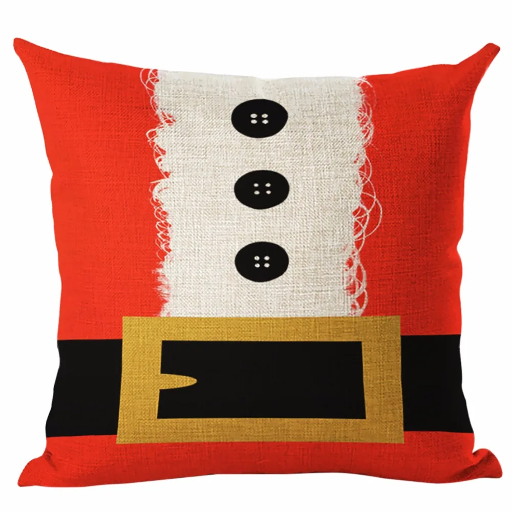 

Christmas Festival Santa Claus Pattern and Black Style Cushion Cover Xmas Square Decorative PillowCase Sofa Home Hot Sale
