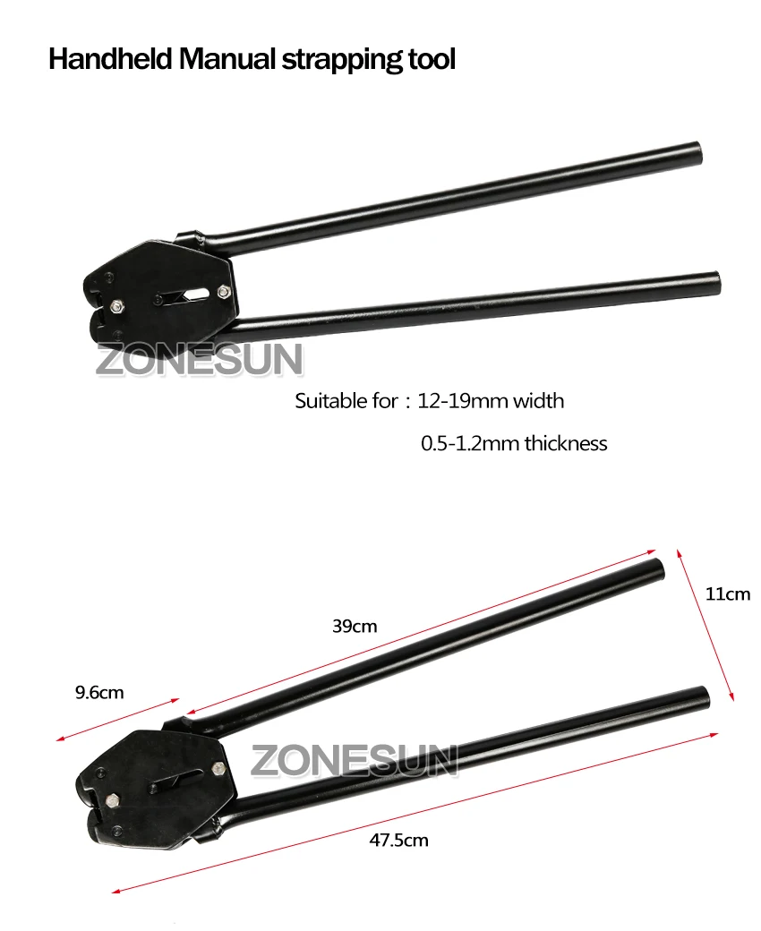 ZONESUN 19 мм ручной пиломатериал лента для упаковки инструмента