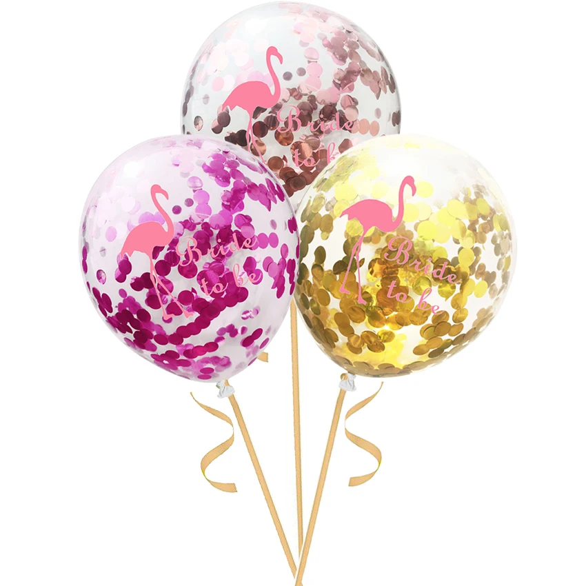 

5pcs Confetti Balloon Flamingo Latex Balloons Wedding Party Decoration Children Favors Cartoon Animal Balloons Party Supplies