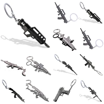 

Chaveiros Bunny Keychain Free Men Shipping 2019 New Factory + Direct Key Chain Through Simulation Gun Fire Game Props Metal