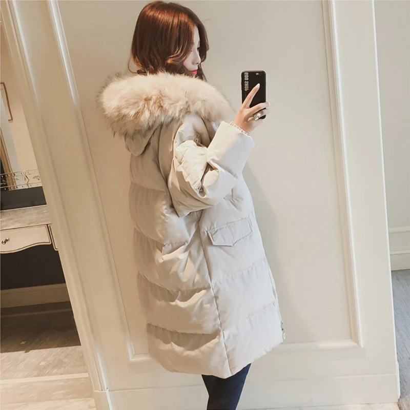 De Casual Taille Rembourré Chaud Rice Ql015 Coton Gray Grande Col Mode Veste 2018 Capuche À Fourrure Femmes Lâche Nouvelles black Hiver nCqxwPtagF