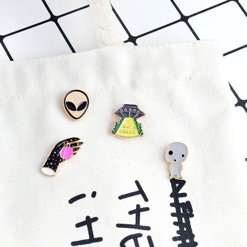 

Funny Accessories Pins and brooches ufo alien enamel pin badge UFO Alien pin pinback button backpack jewelry