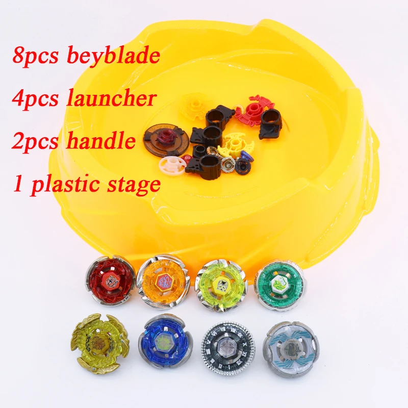 

Beyblade Burst Bayblade Set(8pcs Beyblade+4 Launchers+2 Handle+1 Arena) Spinning Top Bey Blade Blades Toys For Children With Box