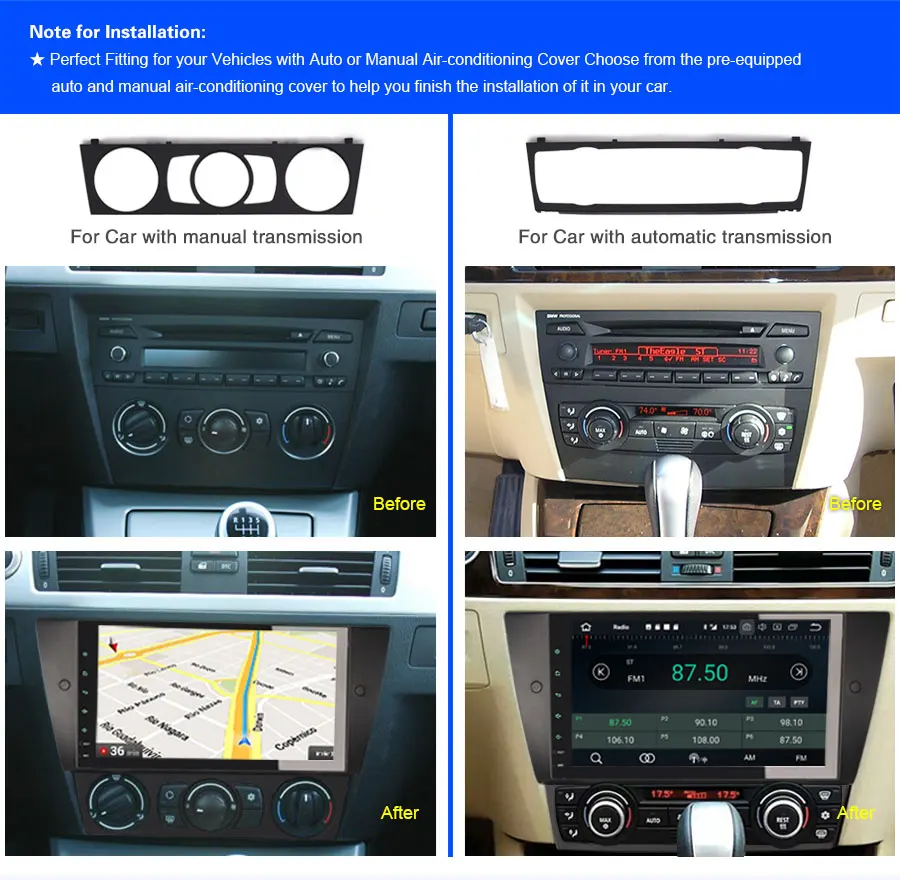 Top 9" Android Car Multimedia Stereo Radio Audio DVD GPS Navigation Sat Nav Head Unit for BMW 3 Series E90 E91 E92 E93 2005-2012 5