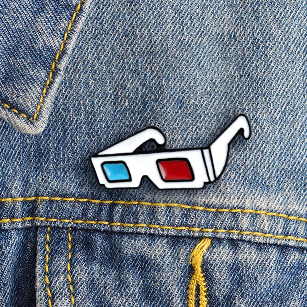 

Cute Creative Cartoon Sunglasses Brooch Drip Jewellery 3D Glasses Pin&Brooch Alloy Enamel Brooch Cloth Bag Cap Accessory Gift