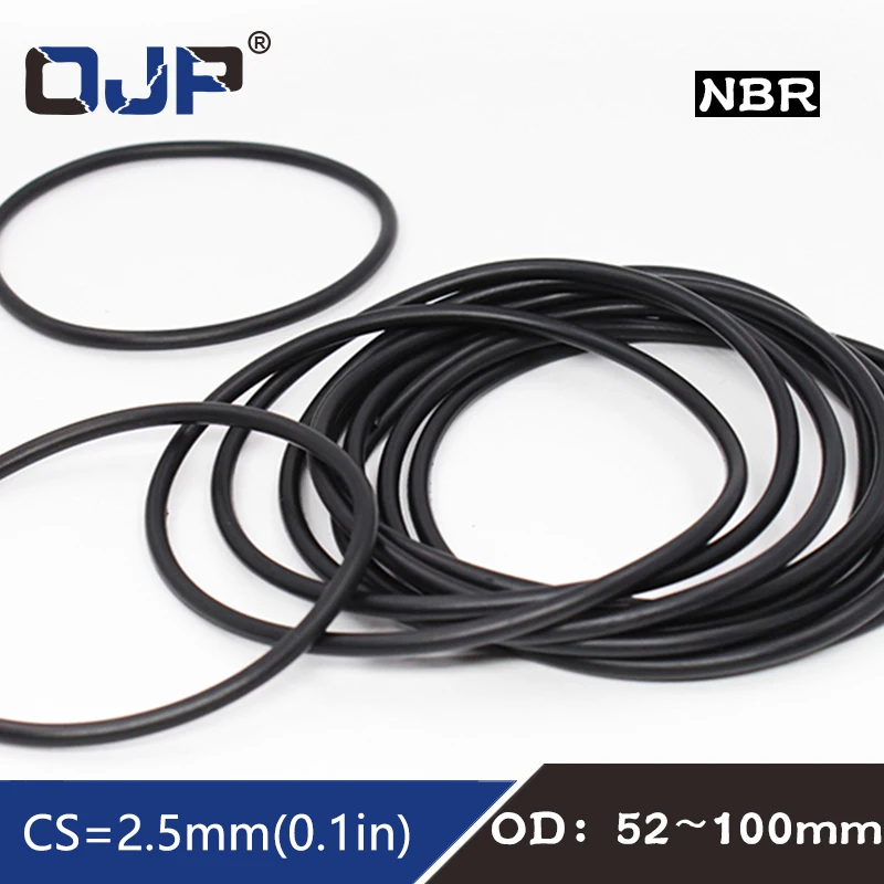 

10PC/lot Rubber Ring Black NBR Sealing O Ring OD52/55/60/62/65/70/75/80/85/90/95/100*2.5mm O-Ring Seal Gaskets Oil Ring Washer