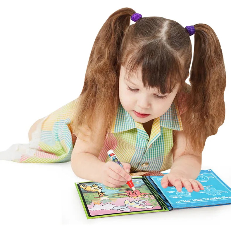 Волшебная водная рисовальная книга, раскраска, рисовальная книга с водной ручкой, доска для рисования для детей, обучающая игрушка в подарок