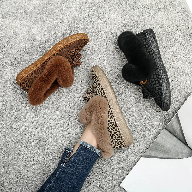 

Jookrrix 2018 Casual Shoes Women Fashion Brand Flats Lady chaussure Winter Female footware Genuine Leather Snow Moccasin Shoes