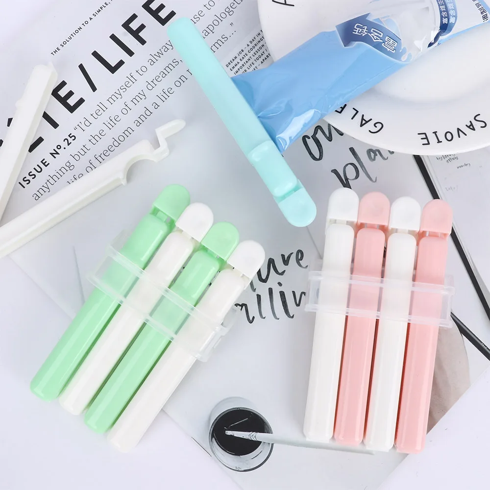 

4pcs/set Portable New Kitchen Storage Food Snack Seal Sealing Bag Clips Sealer Clamp with Sucker Food Close Clip Plastic Tool