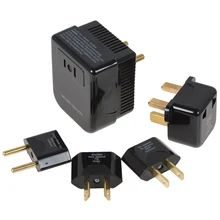Negro soshine 4 en 1 ee.uu./reino unido/ue/AU Universal 220/240 V a 110/120 V y Enchufe Convertidor Conjunto adaptador