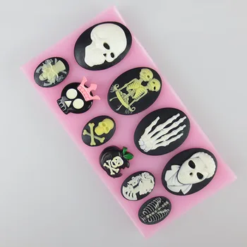 

Wholesale freeshipping Halloween Skeleton series silicone mold cake decoration mold cake tool 10 pcs/lot